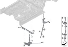 Элемент усиления задней части кузова для BMW F91 M8 S63M (схема запасных частей)
