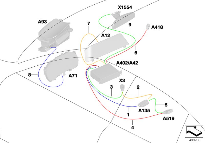 Рем.кабель основного жгута проводов HSD для BMW G20 320iX B48C (схема запчастей)