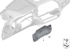 Комбинация приборов MID без HUD для BMW G20 330d B57 (схема запасных частей)