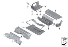 Дополнит.элементы пола багажника для BMW G21 320d B47D (схема запасных частей)