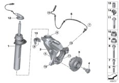 Стойка амортизатора Пд VDC/доп.элементы для BMW F46 220i B48 (схема запасных частей)