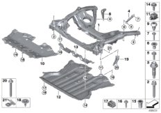 балка переднего моста для BMW G11 750i N63R (схема запасных частей)