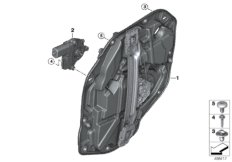Механизм перемещения стекла двери Зд для BMW F40 120dX B47D (схема запасных частей)