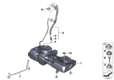 Топливный бак/дополнительные элементы для BMW F40 M135iX B48E (схема запасных частей)