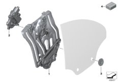 Механизм перемещения стекла двери Зд для BMW G14 M850iX N63B (схема запасных частей)