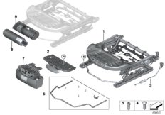 Каркас подушки переднего сиденья для MINI F54 Cooper S ALL4 B48C (схема запасных частей)