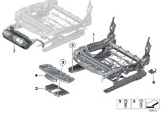 Каркас подушки переднего сиденья для BMW F20N 120i N13 (схема запасных частей)