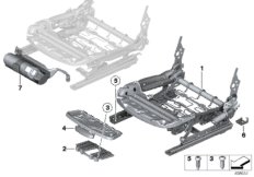 Каркас подушки переднего сиденья для BMW F22N 218i B38 (схема запасных частей)