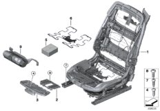 Сиденье Пд каркас спинки для BMW F33N 430i B46 (схема запасных частей)