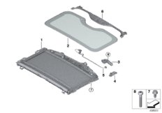 Панорамная крыша 3-я стеклянная секция для BMW G07 X7 50iX N63M (схема запасных частей)