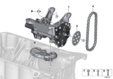 Смазочная система/маслян.насос с прив. для BMW F32 430iX B48 (схема запасных частей)