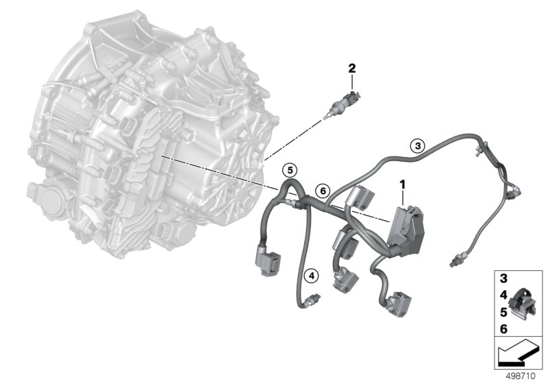 Жгут проводов/датчик температуры 7DCT300 для BMW F54 Cooper S B48C (схема запчастей)