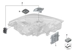 Детали электронного блока фары для BMW F40 M135iX B48E (схема запасных частей)