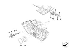 Детали коробки передач для BMW MOSP M6 GT3 P63 (схема запасных частей)