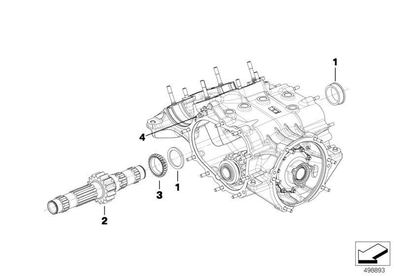 Детали коробки передач для BMW MOSP M6 GT3 P63 (схема запчастей)