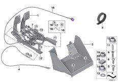 Педальный механизм для BMW MOSP M6 GT3 P63 (схема запасных частей)