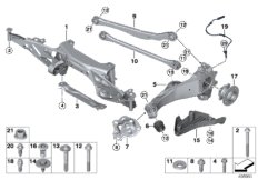 Балка мостаЗд/подвеска кол/подш.ступ.кол для BMW F48N X1 18dX B47 (схема запасных частей)