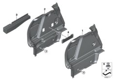Обшивка багажного отделения Л для BMW F40 116d B37B (схема запасных частей)