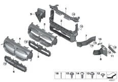 Воздуховоды для BMW F40 118i B38C (схема запасных частей)