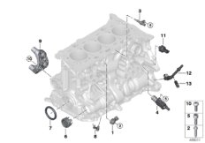 Блок цилиндров/дополнительные элементы для BMW F48 X1 25iX B48D (схема запасных частей)