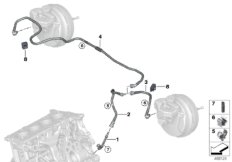 Вакуумный трубопр.усилителя тормозов для BMW G20 320iX B48C (схема запасных частей)