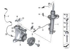 Стойка амортизатора Пд VDC/доп.элементы для BMW F97 X3 M S58 (схема запасных частей)