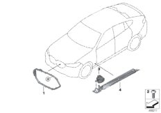 Подсветка выхода / решетки радиатора для BMW G06 X6 M50dX B57S (схема запасных частей)