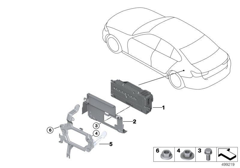 Усилитель/кронштейн для BMW G20 320i 1.6 B48 (схема запчастей)
