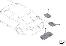 Детали усилителя разнесенной антенны для BMW G20 320dX B47D (схема запасных частей)