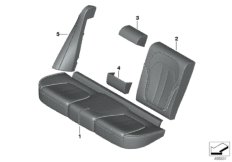 Обивка Individual заднего баз.сиденья для BMW G05 X5 40iX B58C (схема запасных частей)