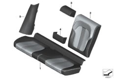 Обивка Individual заднего баз.сиденья для BMW G06 X6 M50dX B57S (схема запасных частей)
