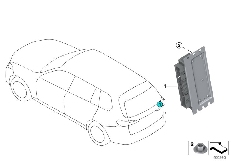Редуктор заднего моста блок управления для BMW G07 X7 30dX B57 (схема запчастей)