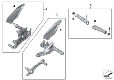 Система упоров для ног HP для MOTO K47 S 1000 R 17 (0D52, 0D62) 0 (схема запасных частей)