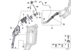 Система нейтрализации ОГ, охлаждение для BMW G01 X3 18d (TX11) B47 (схема запасных частей)