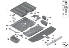 Облицовка пола багажного отделения для BMW G21 330i B48D (схема запасных частей)