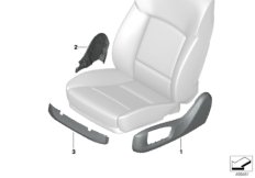 Накладки сиденья Individual Пд для BMW G05 X5 40iX B58C (схема запасных частей)