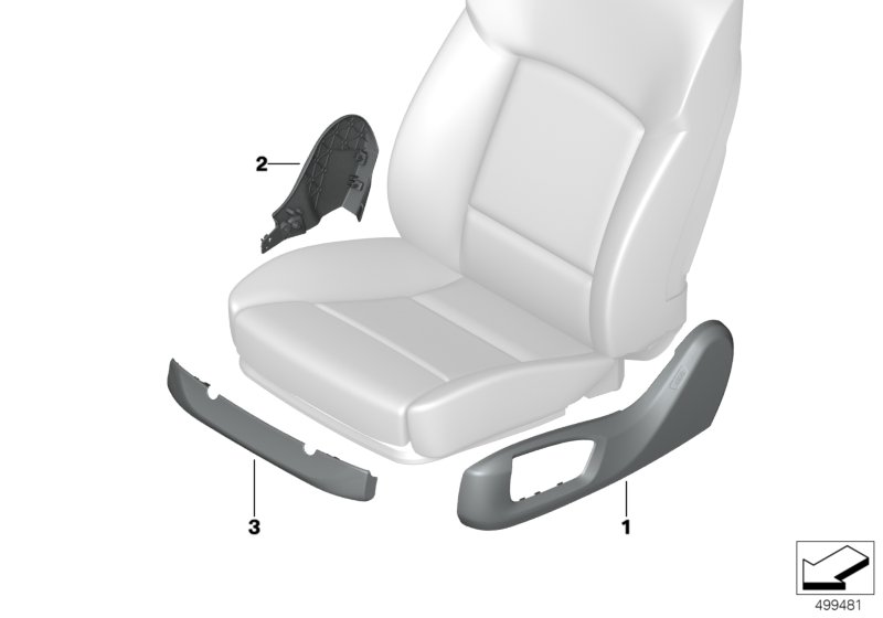 Накладки сиденья Individual Пд для BMW G05 X5 M50iX N63B (схема запчастей)