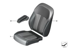 Инд.обивка заднего сид.пов.комфортности для BMW G07 X7 M50dX B57S (схема запасных частей)