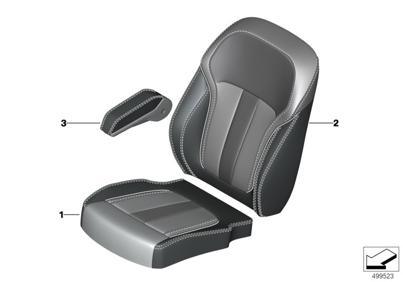 Инд.обивка заднего сид.пов.комфортности для BMW G07 X7 M50iX N63B (схема запчастей)