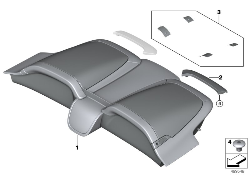 Удлиненный тент багажного отделения для BMW RR6 Dawn N74R (схема запчастей)