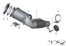 Катализатор рядом с двигателем для MINI F60 JCW ALL4 B48E (схема запасных частей)
