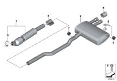 Система выпуска ОГ Зд для BMW F57 JCW B46D (схема запасных частей)