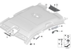 Доп.элементы потолка для BMW G16 M850iX N63B (схема запасных частей)