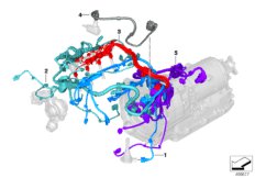 жгут проводов двигателя для BMW G20 330e B48X (схема запасных частей)