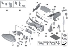 Звукоизоляция Пд для BMW F30 328i N26 (схема запасных частей)