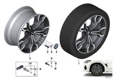 BMW л/с диск V-образные спицы 765M 21" для BMW F98 X4 M S58 (схема запасных частей)