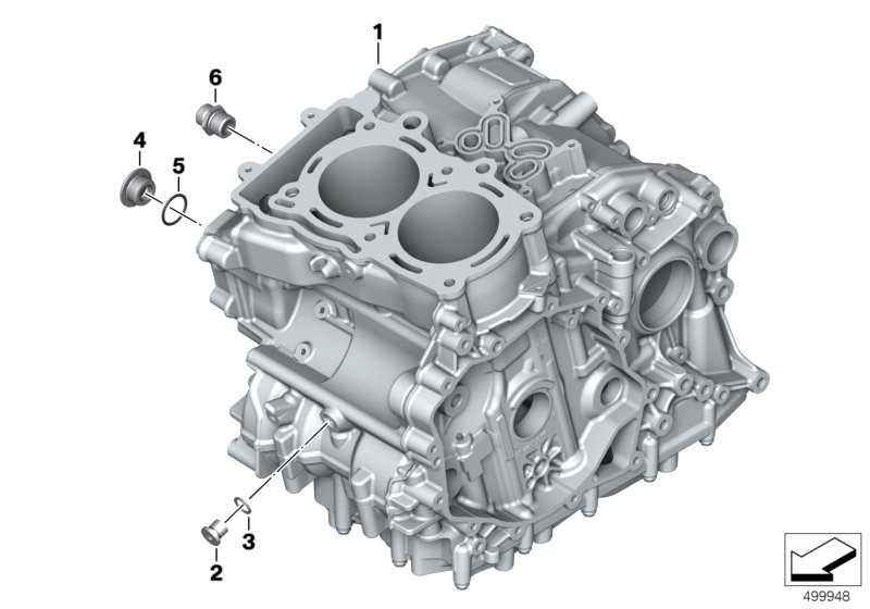 Картер двигателя для BMW K82 F 850 GS Adve. (0K01, 0K03) 0 (схема запчастей)