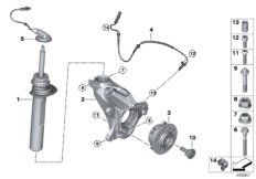 Стойка амортизатора Пд VDC/доп.элементы для BMW F48N X1 25dX B47E (схема запасных частей)