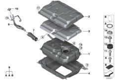 Топливный бак/дополнительные элементы для BMW G05 X5 45eX B58X (схема запасных частей)