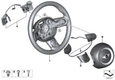 М/ф спорт.рул.колесо, НПБ, переключ.КПП для BMW R57N Coop.S JCW N18 (схема запасных частей)